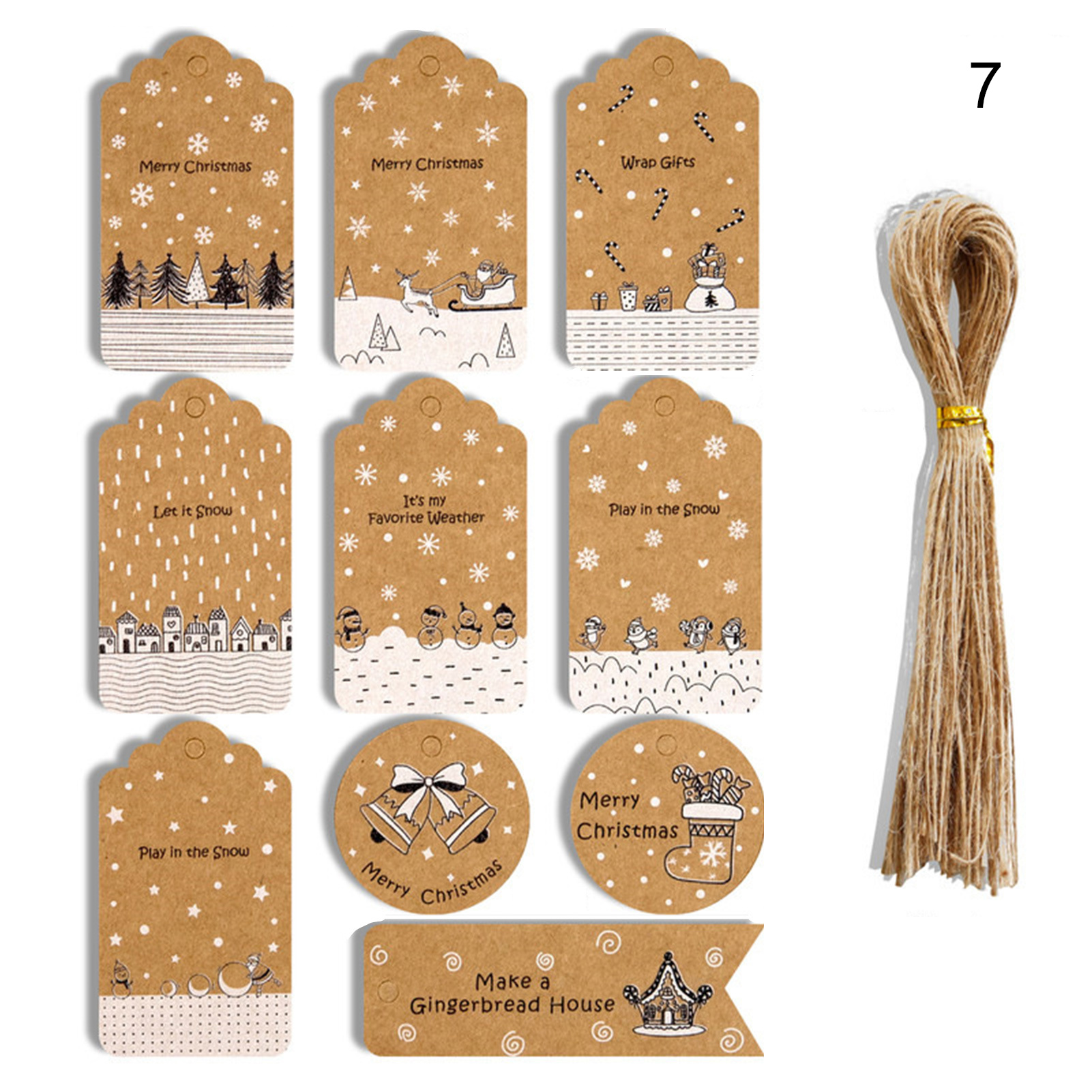 Leaveforme 1 Set Christmas Themed Gift Tags Foldable Paper Present Wrapping Gift Labels for Gifts, Women's, Size: Large, 7